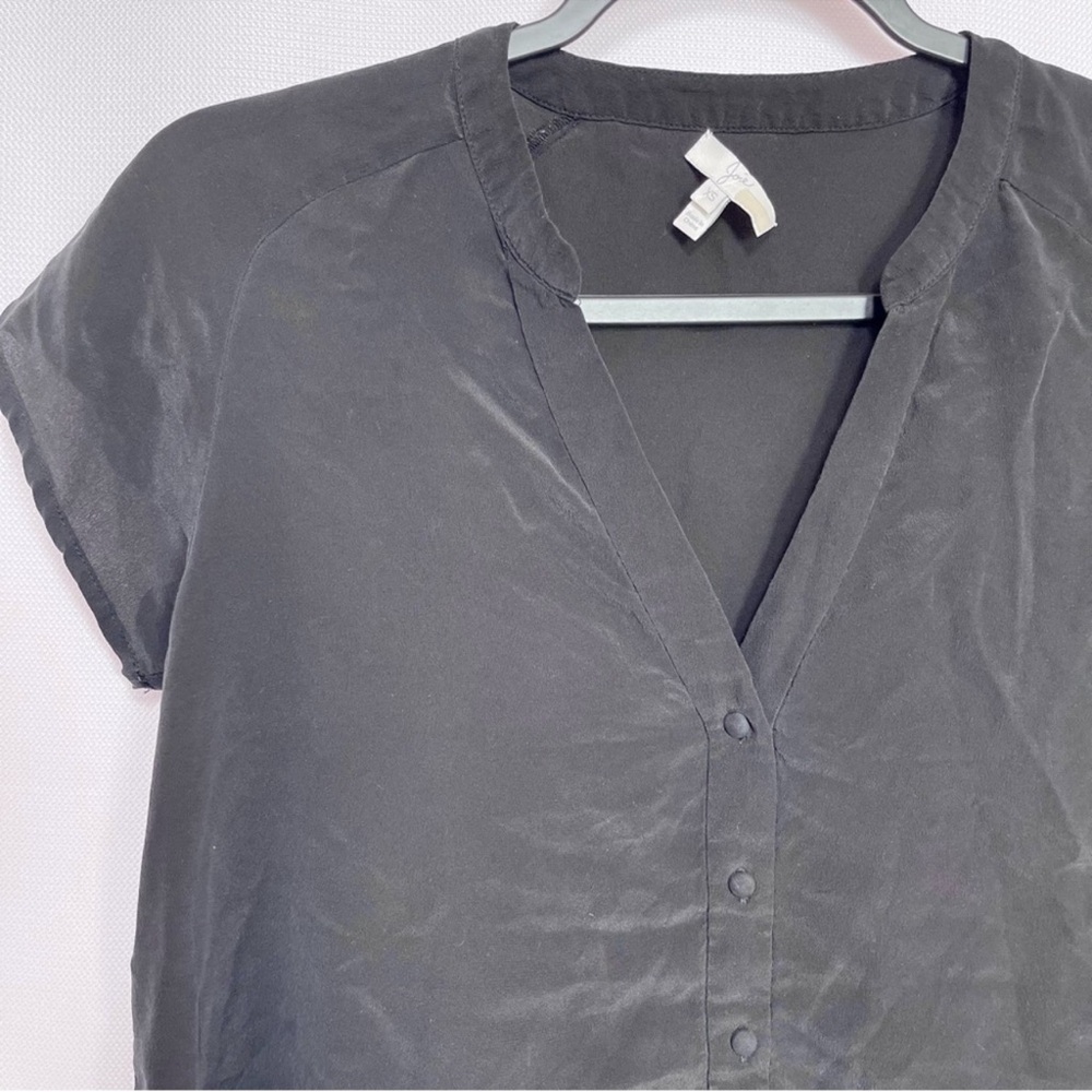 Joie 100% Silk Box button up shirt black xs small